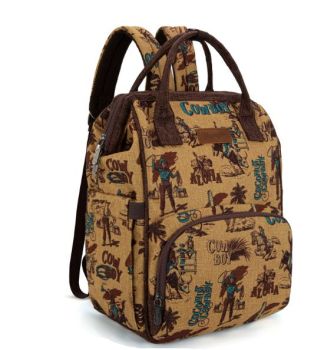 WG60-9110 DYL Wrangler Vintage Retro Cowboy Cool Print Backpack