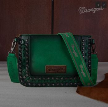 WG65-2004S GN Wrangler Rivets Studded Wristlet/ Crossbody
