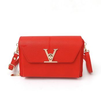 EJ25001A-2 RD MUTI POCKET CROSSBODY BAG