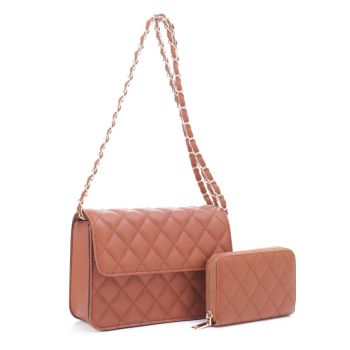 XB20141 BR QUILT CROSBODY BAG WITH WALLET