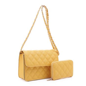 XB20141 YL QUILT CROSBODY BAG WITH WALLET