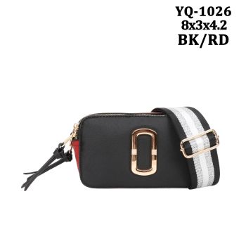 YQ-1026 BK/RD CROSSBODY BAG