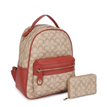 ZM-31488 SET BR/TP BACKPACK WITH WALLET
