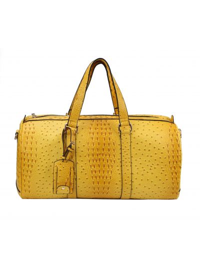 LF128-MD Ostrich Croc 2-in-1 Duffle & Makeup Pouch Set