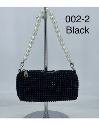A002-2 BK BLING EVENING BAG