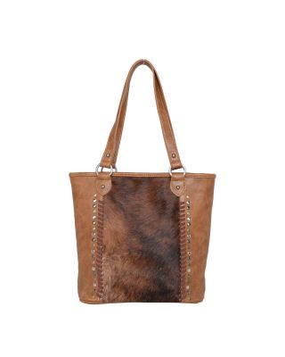TR117G-8113 BR Trinity Ranch Hair-On Leather Collection Concealed Carry Tote