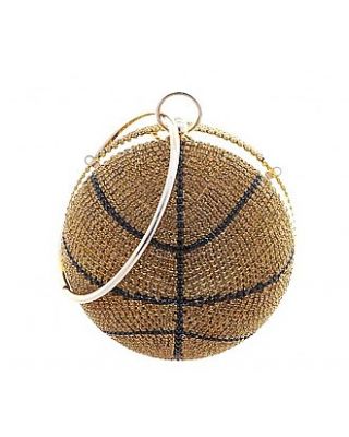6592 BR SPARKLY RHINESTONE BASKETBALL CROSSBODY BAG
