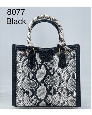 8077 BK SNECK SKIN BAG