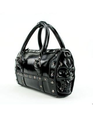 89164UB BK DUAL SKULL SATCHEL BAG BACKPACK