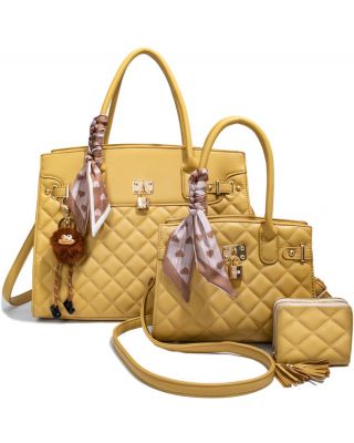 PU25501-T3 YL 2 HANDBAG WITH WALLET SETS