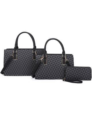 SJ21363-T3 BK 2HANDBAGS WITH 1 WALLET