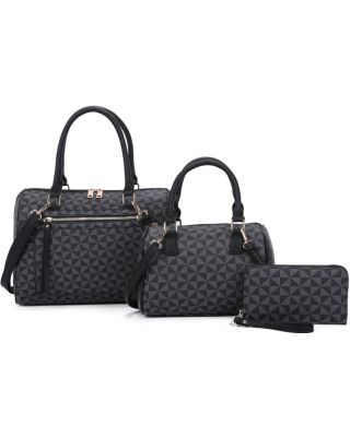 SJ2056-T3 BK 2 HANDBAGS WITH 1 WALLET