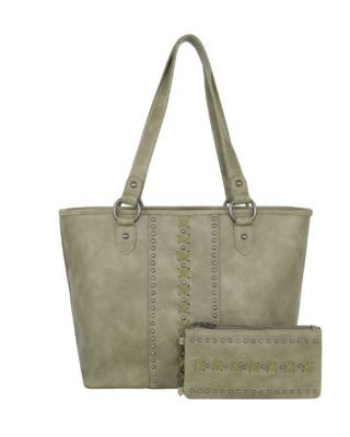 ABT-G1001W GN American Bling Concealed Carry Tote and Wallet Set