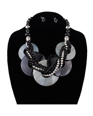 AK541 BK SHELL NECKLACE SET