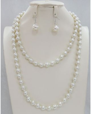 AK633 CRM PEARL SETS NECKLACE