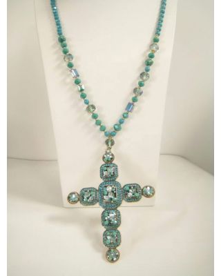 AK660TQ CROSS LONG NECKLACE SET