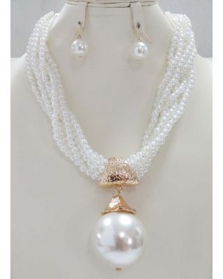 AK667GWT GOLD WHITE PEARL NK SET