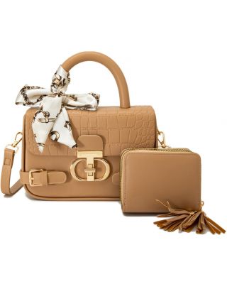 PU913-M2 APRICO HANDBAG WITH WALLET SET