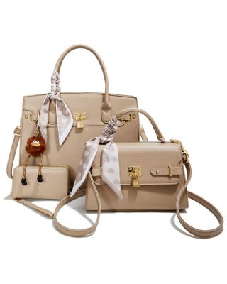 PU25523-T3 APRICOT 2 HANDBAG WITH 1WALLET SET
