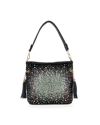 BAM-6049 BK BLING CROSS BODY BAG