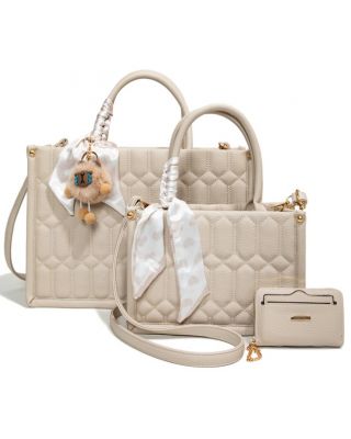 PU25528-T3 APRI 2 HANDBAG WITH 1 WALLET SET