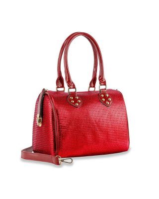 BHD-8875 RD LEPERD BLING SATCHEL BAG