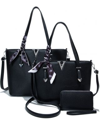 LF305-T3 BK 2 HANDBAG WITH WALLET SET