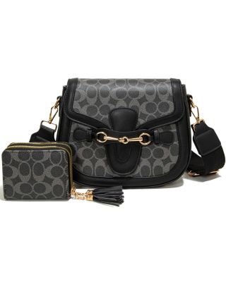 CC25521-M2 BK CROSSBODY HANDBAG WITH WALLET