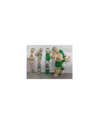 BR5901 GN 5 STRANDS CHARMS BRACELET