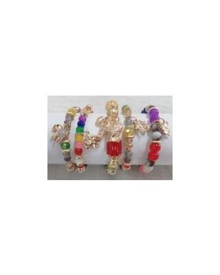 BR5901 MT 5 STRANDS CHARMS BRACELET