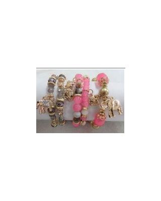 BR5901 PK 5 STRANDS CHARMS BRACELET