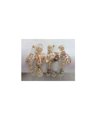 BR5901 WT 5 STRANDS CHARMS BRACELET