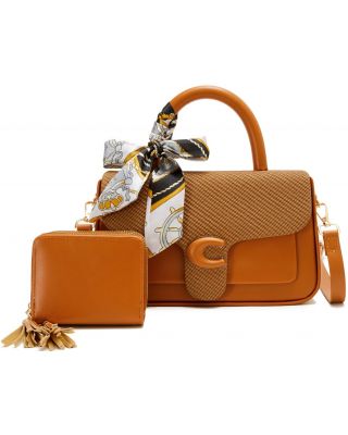 PU902-M2 BR DESIGNER BAG WITH WALLET