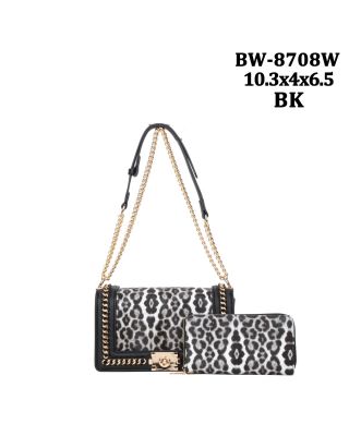 BW-8708W BK LEPERD ANIMAL WITH WALLET