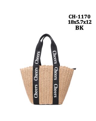 CH-1170 BK STREW TOTE SHOPPING BAG
