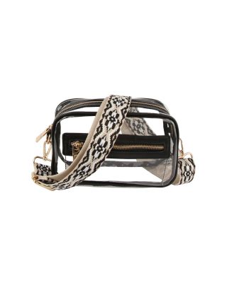 CQF026-Z BK CLEAR CROSSBODY BAG