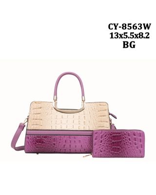 CY-8653W PK CROCO BAG WITH WALLET