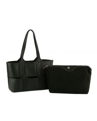 D-0754 BK 2PC SET SHOPPING BAG 