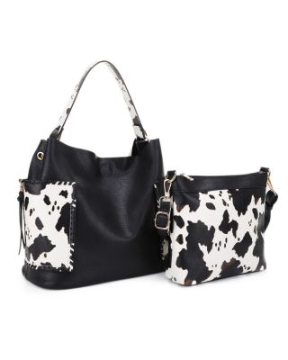 EE95037C2 BK/COW COW HOBOBAG