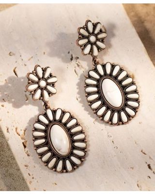 ER-1010 WT Rustic Couture's Bohemian Natural Stone Dangle Earring