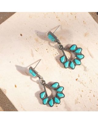 ER-1018 TQ Rustic Couture's Bohemian Natural Stone Earrings