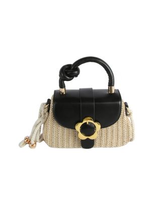 EWB069 BK CROSS BODY STRAW BAG