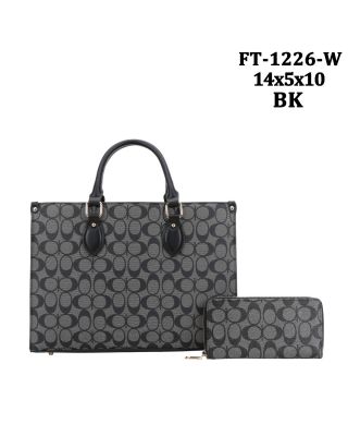 FT-1226WBK MONOGLAN SHOPPING BAG WITH WALLET
