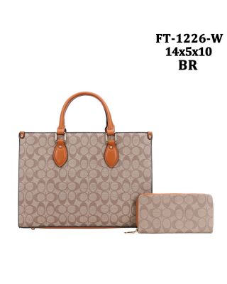 FT-1226WBR MONOGLAN SHOPPING BAG WITH WALLET