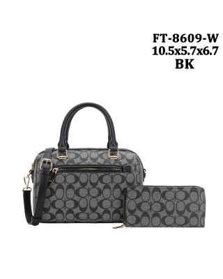 FT-8609WBK MONO GLAM SATCHEL BAG