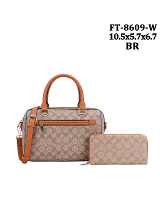 FT-8609WBR MONO GLAM SATCHEL BAG