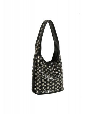 GMS-0054BK STUD CROSS BODY BAG