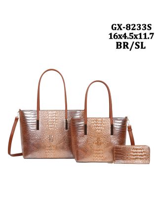 GX-8233S BR/SL DESIGNER 2 HANDBAG AND WALLET