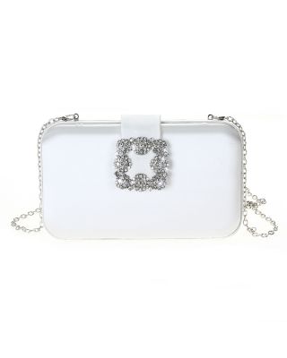 HD3941 WT SATIN EVENNING BAG