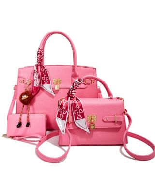 PU25523-T3 H PK 2 HANDBAG WITH 1WALLET SET